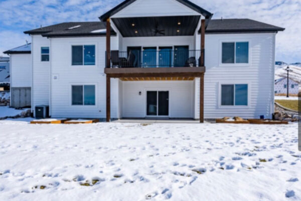 view of back of custom built home in boise idaho