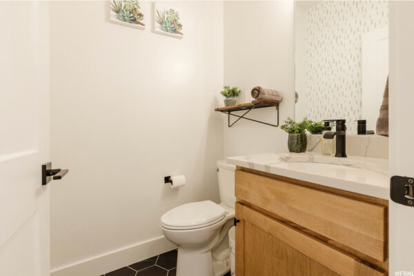 Half bathroom by kj custom builders in boise idaho