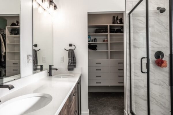 Full bathroom with walk in shower in boise idaho