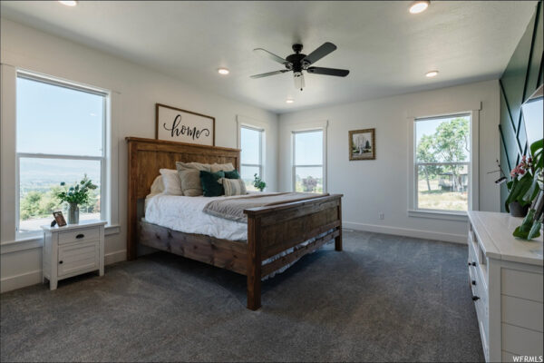 Main bedroom in custom built home in boise idaho