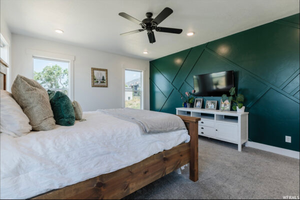 Main bedroom in custom built home in boise idaho