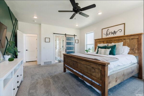 Main bedroom in custom built home in boise idaho