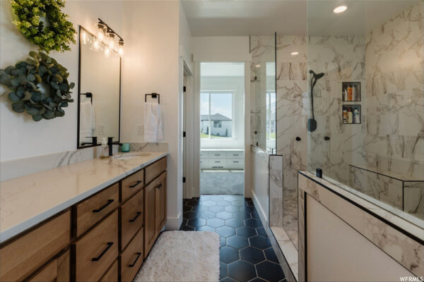 Custom built bathroom with walk in shower in boise idaho