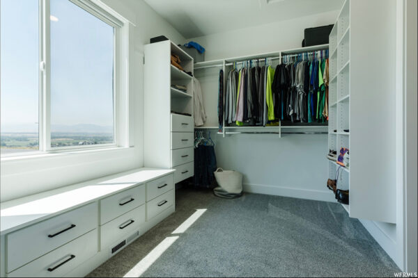 Large walk in closet in custom built home in boise idaho