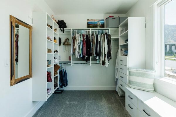 Large walk in closet in custom built home in boise idaho