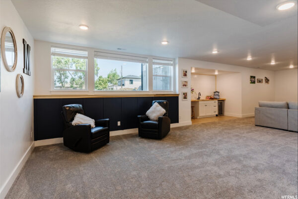 Downstairs den living area in custom built home in boise idaho