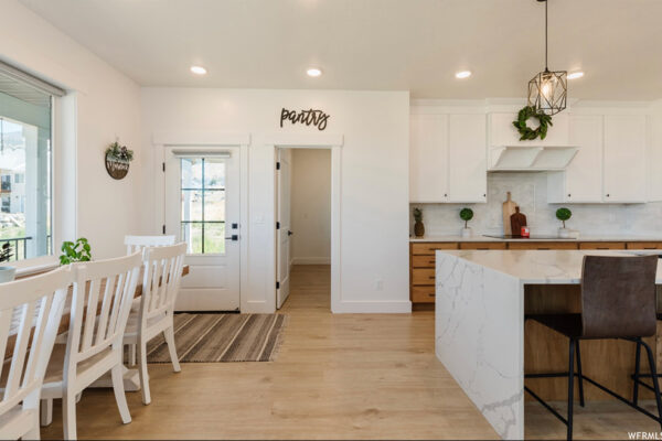 Custom built dining room and kitchen in custom built home in boise idaho