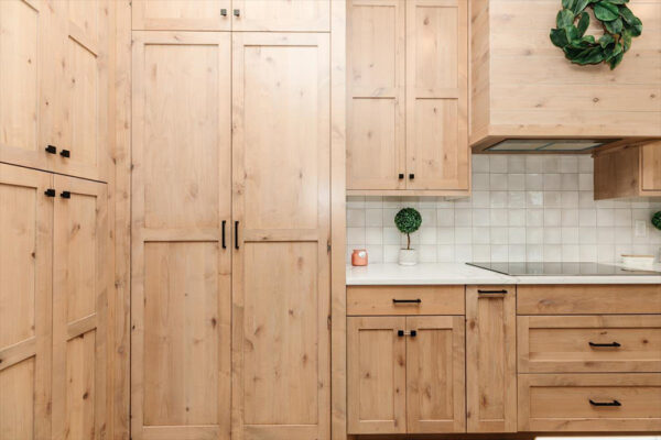 Custom built kitchen with wood cabinets in Boise Idaho