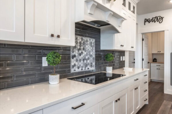 Custom built kitchen with pantry entry way in boise idaho