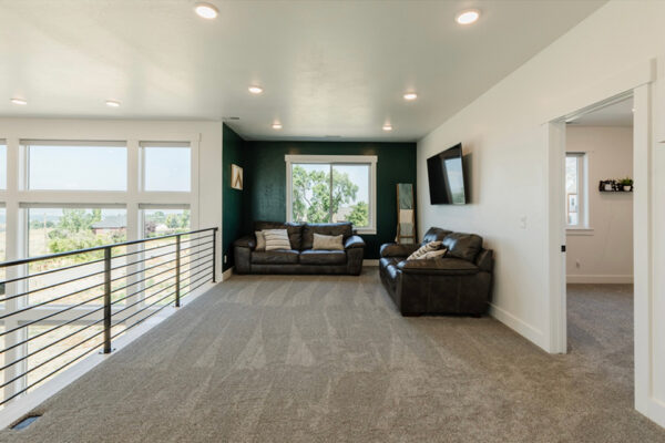 Second floor living area in custom built home in boise idaho