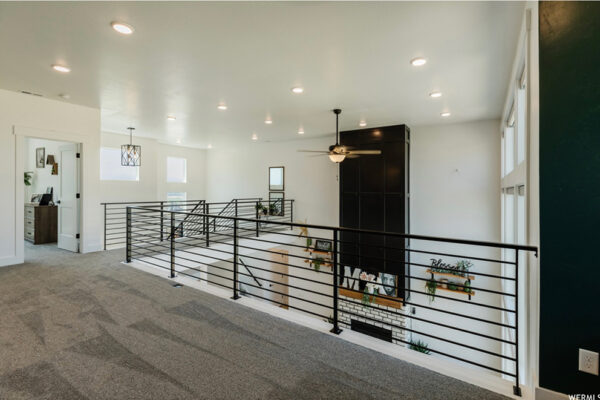 Second floor living room in custom built home in boise idaho