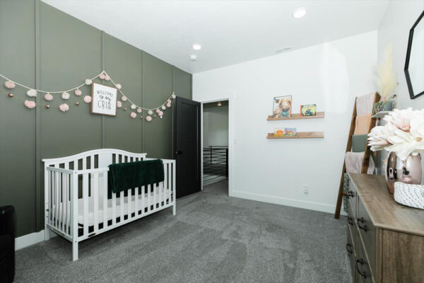 Custom built nursery room by KJ builders in Boise idaho