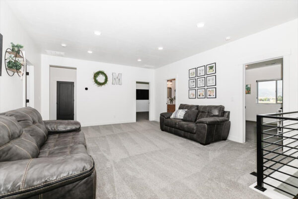 Second floor living room custom built by KJ Builders in Boise Idaho